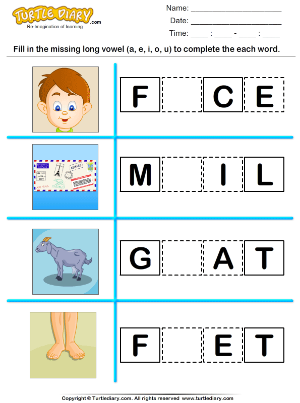 Great phonics worksheets long vowels - Literacy Worksheets