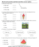 Angles : Multiple Choice Questions - angles - Third Grade