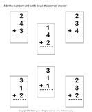 Adding Three One-digit Numbers - addition - First Grade