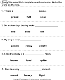Find the Correct Adjective - adjectives - First Grade