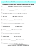 3rd grade preposition worksheets turtle diary