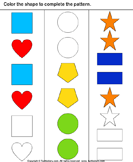 Complete the Shape Pattern - geometry - Kindergarten