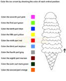 Color Ordinal Position - number - Kindergarten