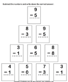 Column Subtraction with Numbers up to Ten