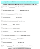 3rd grade preposition worksheets turtle diary