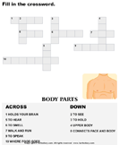 Complete the Crossword Body Parts