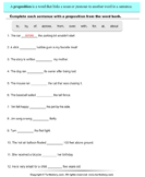 3rd grade preposition worksheets turtle diary