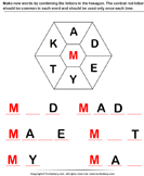 Complete the Word with Letters A D E Y T K