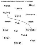 Draw Line Connecting Opposite Adjectives