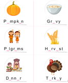 Thanksgiving Vocabulary - thanksgiving - First Grade