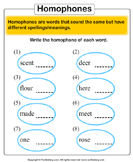 Homophones for each Word