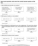 Even Numbers : Multiple Choice Questions - whole-numbers - Third Grade