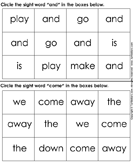 Identify Sight Words and Come