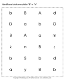 Identifying Lowercase and Uppercase Letter B