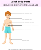 Label the Body Parts - the-human-body - Kindergarten