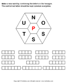 Make Words using Letters N O S S T U P