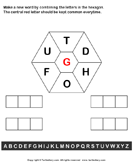 Make Words using Letters T D H O U F G