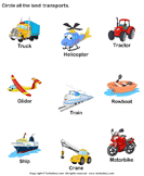 transportation worksheets turtle diary