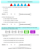 Probability: Multiple Choice Questions - probability - Third Grade