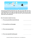 Read comprehension Crow and Swans and Answer the Questions