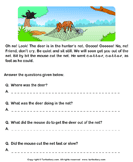 reading comprehension stories worksheets turtle diary