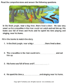 reading comprehension stories worksheets turtle diary