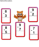 Subtract 1-digit Numbers - subtraction - Kindergarten