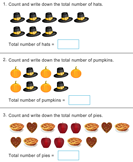 Thanksgiving Counting - thanksgiving - Kindergarten
