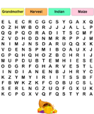 Thanksgiving Word Search Indian