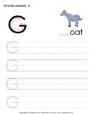 Uppercase Alphabet Writing Practice G