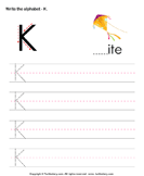 Uppercase Alphabet Writing Practice K