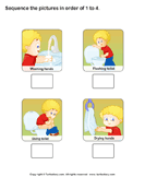 Personal Hygiene: Sequence the Pictures - the-human-body - First Grade