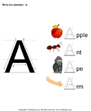 Write Alphabet A in Uppercase