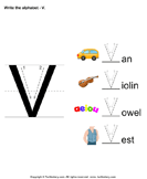 Write Alphabet V in Uppercase