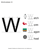 Write Alphabet W in Uppercase
