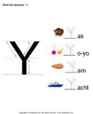 Write Alphabet Y in Uppercase