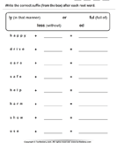 Write the Correct Suffix - compound-words - First Grade